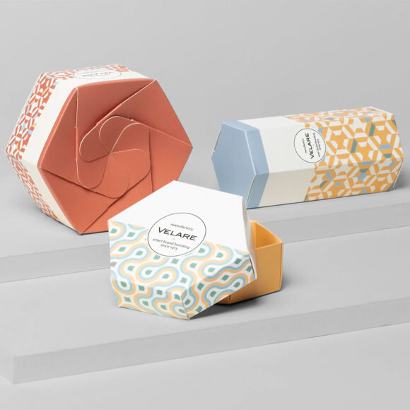 D-Sechseckige-Geschenkverpackungen-Kombinationen-Grau